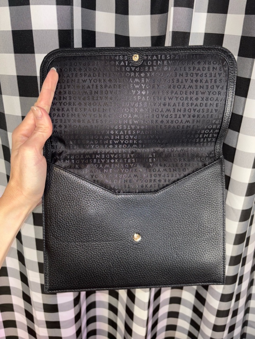Kate Spade Rosewood Place Milou Black Pebbled Leather Bow Clutch NWOT - Picture 7 of 7